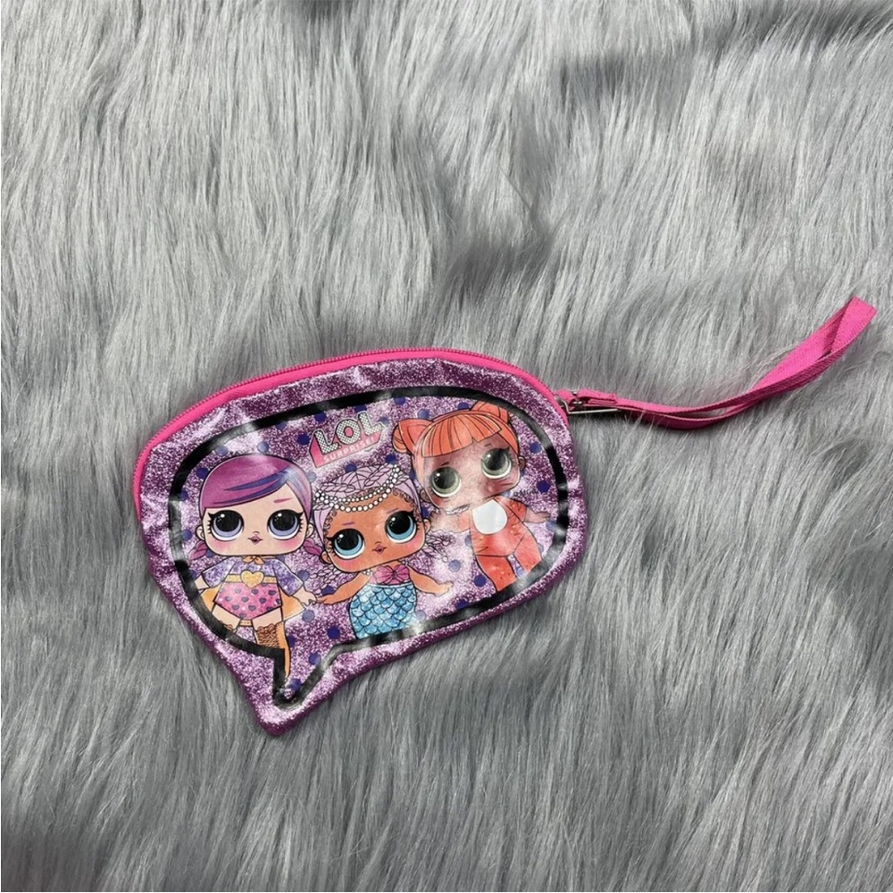 Girls Lol Surprise Pink Glitter Wristlet Purse